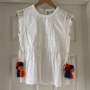 White ZARA sleeveless top